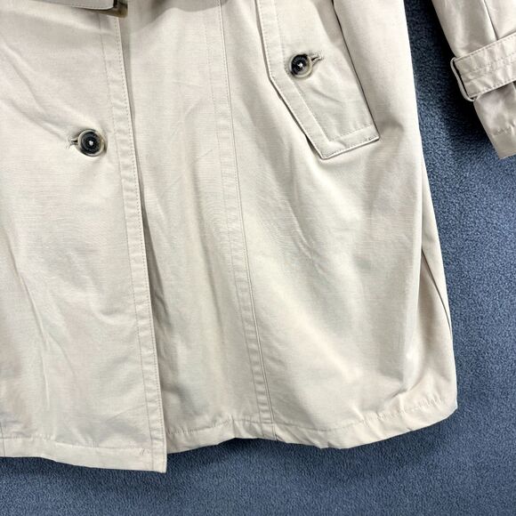 Pendleton Trench Coat Womens XXL Classic Tan Beige Plaid Lining Belted Buttons - Picture 11 of 16